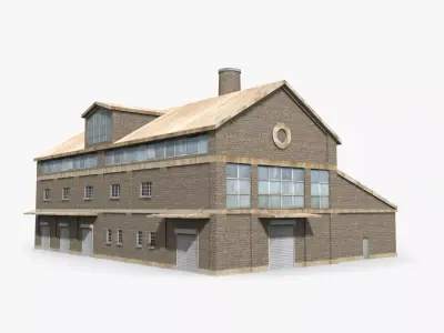 Factory x3 Low-poly 3D model purchase
