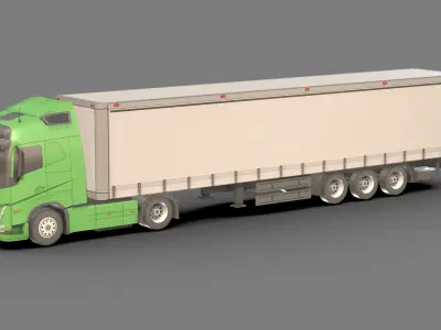 Low-poly Truck Volvo FH16 3D Model Low-poly 3D model