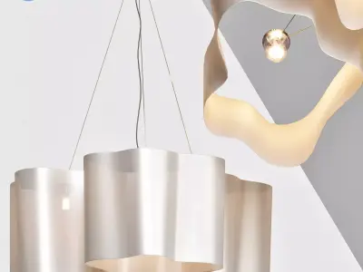 Logico triple nested pendant light 3D model