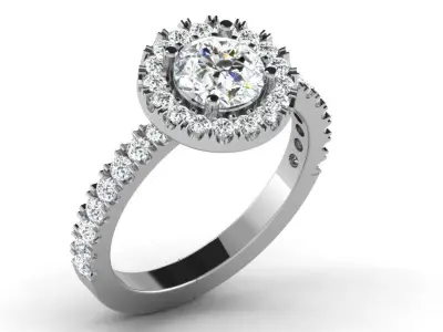 Diamond Ring For Women 3d Print Model 3D print model 33