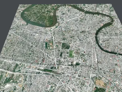 Streers and Roads City Bangkok Thailand 3D model
