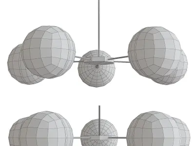 Suspension light Copper Light Chandelier 3d model Low-poly 3D model