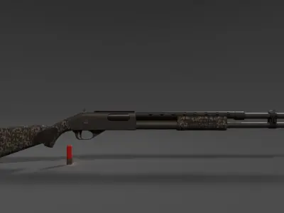 Remington 870 Free low-poly 3D model