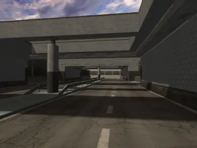 City highway Low-poly 3D model