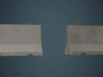 Concrete Barrier 1A Low-poly 3D model