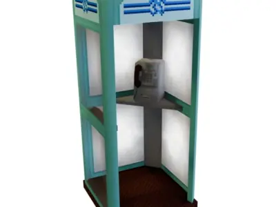 phone booth Low-poly 3D model