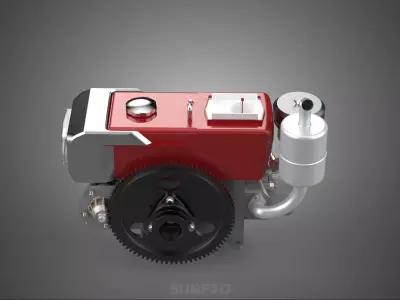 SINGLE CYLINDER DIESEL ENGINE MACHINE HEADLIGHT HEAD LAMP LIGHT 3D model