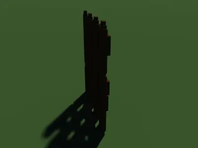 old fence Low-poly 3D model
