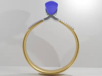 Diamond ring 3D model 5