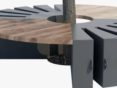 Round B tree 3D model