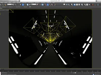 SCI FI INTERIOR SCENE SPACE SHIP CORRIDOR Low-poly 3D model