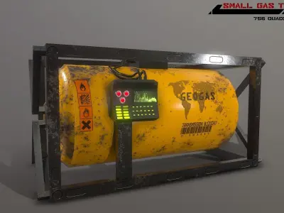 Sci fi small lowpoly gas tank Low-poly 3D model