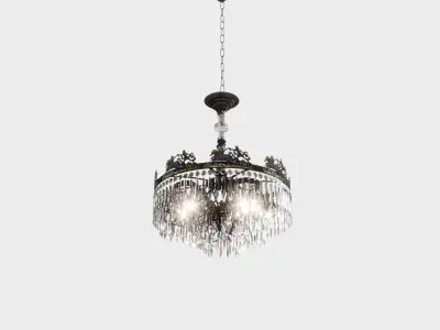 Large Continental Waterfall Chandelier 3d model 3D model
