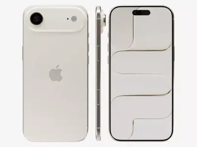 Apple iPhone Air Light Gold Low-poly 3D model