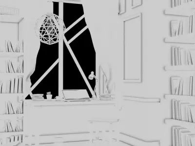 library room Low-poly 3D model