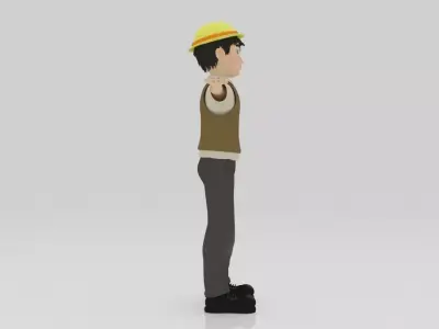 Character Street Bone Rigged  Low-poly 3D model