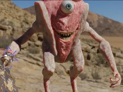 Eyemonster monster holding ball 3D model