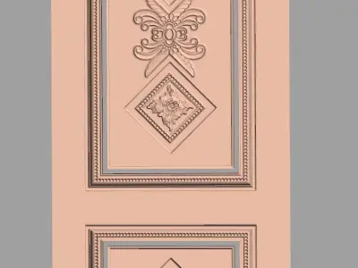 Door flower 3D relief STL Model for CNC woodworking carving E272 3D model
