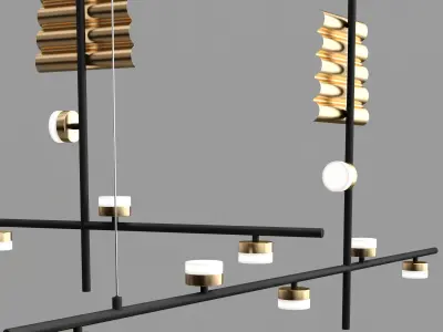 SAILL pendant lamp - gold 3D model