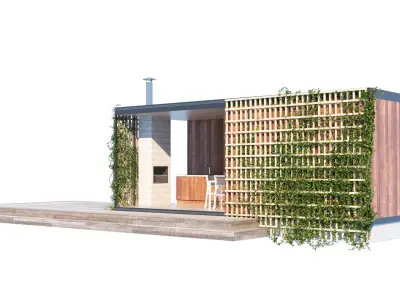 Furnished pergola 3d model Low-poly 3D model