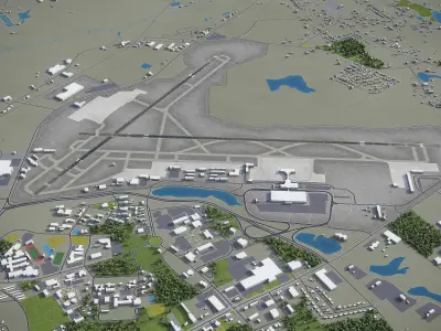 Columbia Metropolitan Airport - CAE Low-poly 3D model