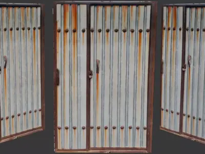 Rusty Metal Gate Scan Low-poly 3D model purchase