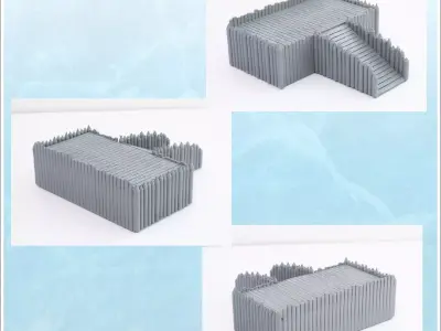 Fortification for western guns Fort Alamo - Cowboy USA America A 3D print model