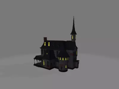 haunted house Low-poly 3D model