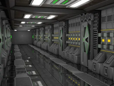 Sci Fi Corridor  3D model 32