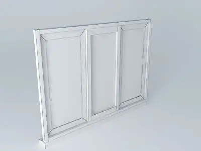 Wide triple window Free 3D model