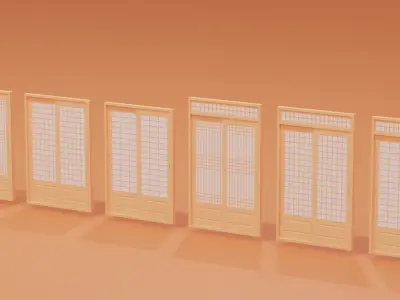 Korean Interior Door Collection 3D model