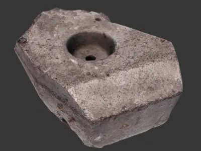 Broken Concrete Detail Low-poly 3D model