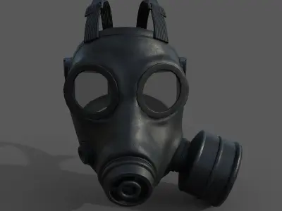 Gas mask helmet 3d model  Low-poly 3D model