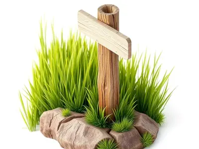 Rustic Wooden Signpost Landscape Prop Low-poly 3D model