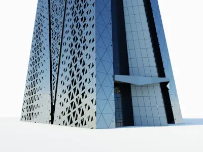 All mana tower - Qatar doha Low-poly 3D model