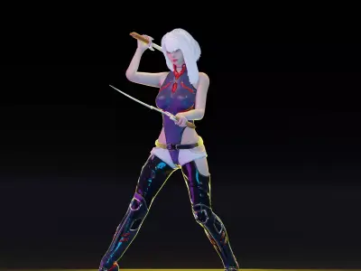 Sexy Sword Warrior 3D print model