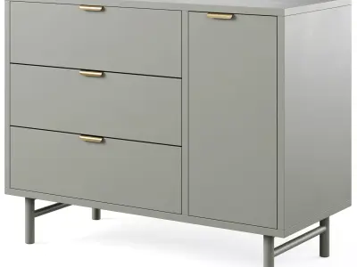 Classic Kids Dresser with Door  3D model