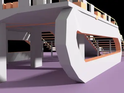 Low Poly Spaceship Platform Low-poly 3D model