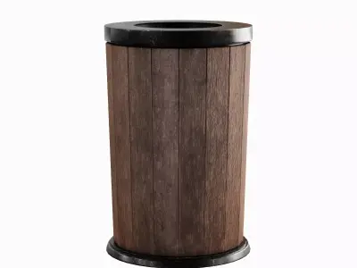 Street Trash Can B 05 Low-poly 3D model
