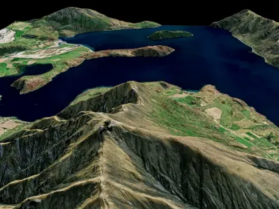Roys peak 3d model terrain Low-poly 3D model