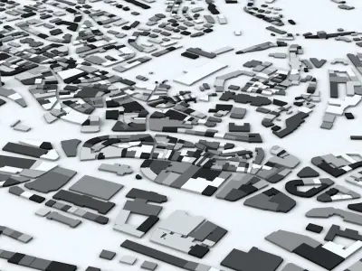 Lausanne Streets and Buildings 3D model