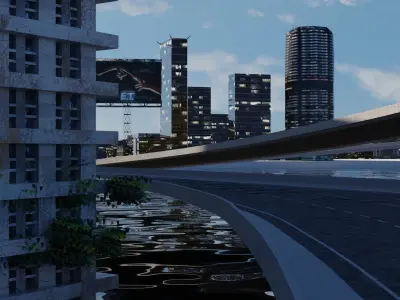 3d Cyberpunk scifi City Recife Environment  3D model