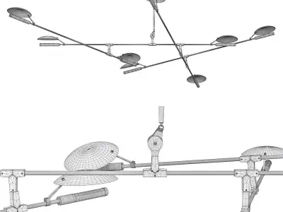 Pendant light BRANCHING DISC 08 07 Low-poly 3D model