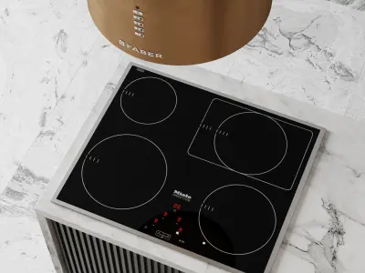 Kitchen 4 modern gold 3D model