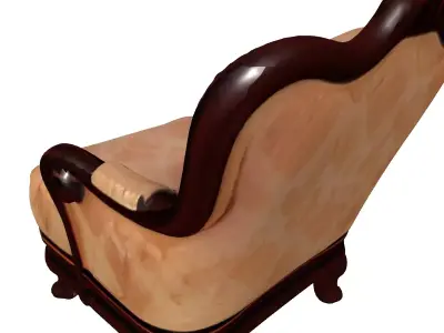 Classic Ornate Tufted Armchair Low-poly 3D model