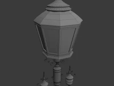 Street lamp in classic style Low-poly 3D model