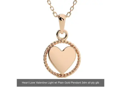 5 Light Weigt Plain Gold Pendant 3dm stl ply glb gltf mtl 3mf 3D Model Pack