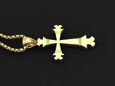 High Cross Pendant Light Gold 18K 3CP001 3D print model