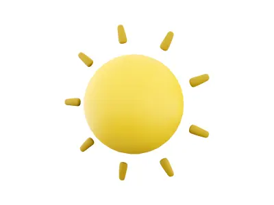 3d  sun cartoon  icon 3D model