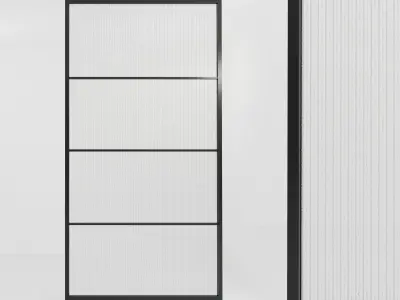 4 Glass partition door Set  9 partition models 3D Model Pack